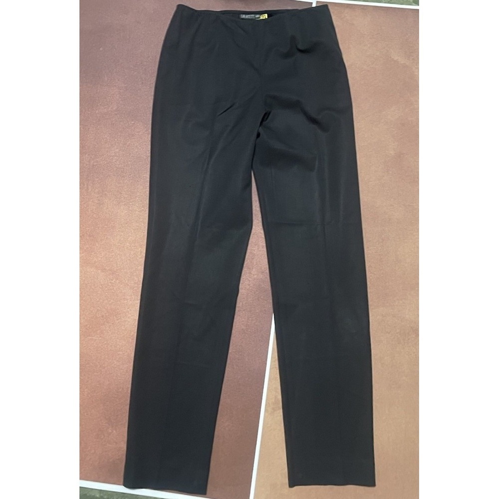 Lafayette 148 New York Black Wool Tappered Trouser Pants Size 29" Office Classic